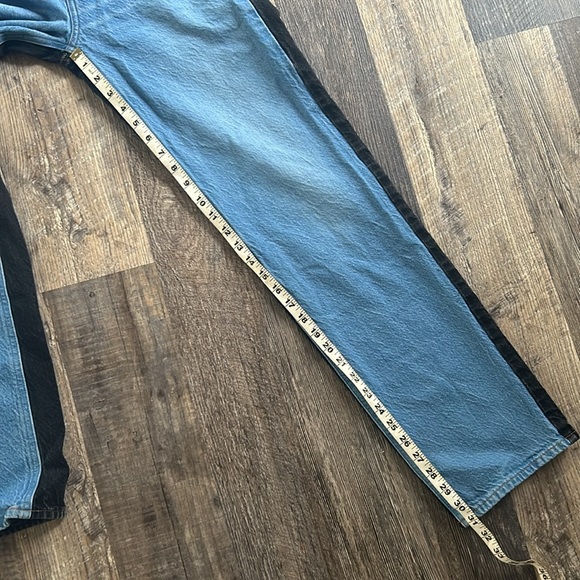 Pacsun Women's 26 Eco Black & Blue Two Tone High Waist Boyfriend Jeans - Picture 9 of 12